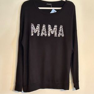 Zutter “Mama” Oversized Long-Sleeved French Terry T-Shirt NWT